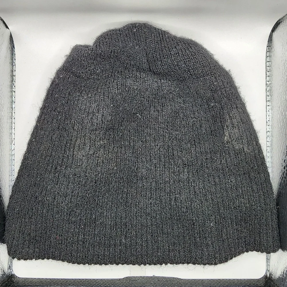VTG Seneca Cayuga Industries 100%‎ Wool Beanie Black Made In USA Military